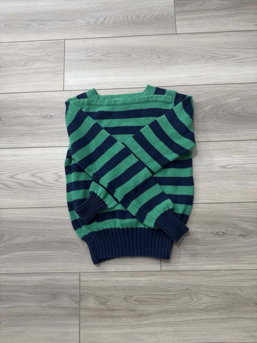Vintage The Eagle's Eye Sweater Womens Size 34 Navy Green 100% Cotton Crewneck - Picture 3 of 5